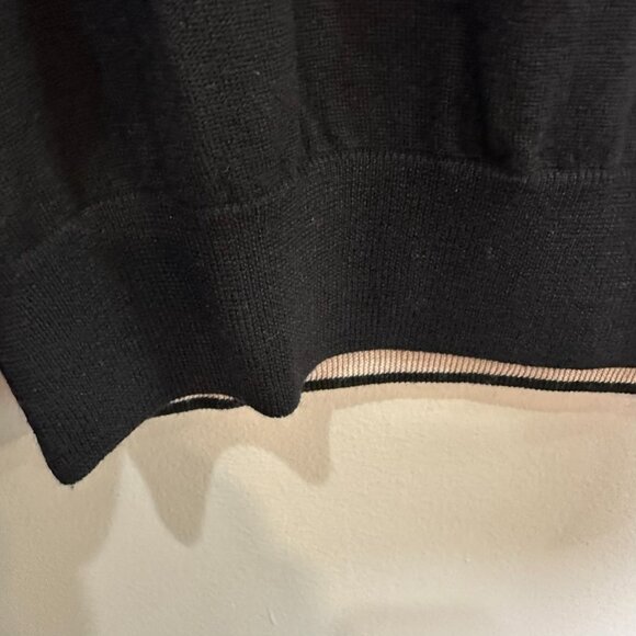 Peter Millar Merino Wool Sweater Large Black 1/4 Zip Long Sleeve Pullover Mens - Picture 6 of 9